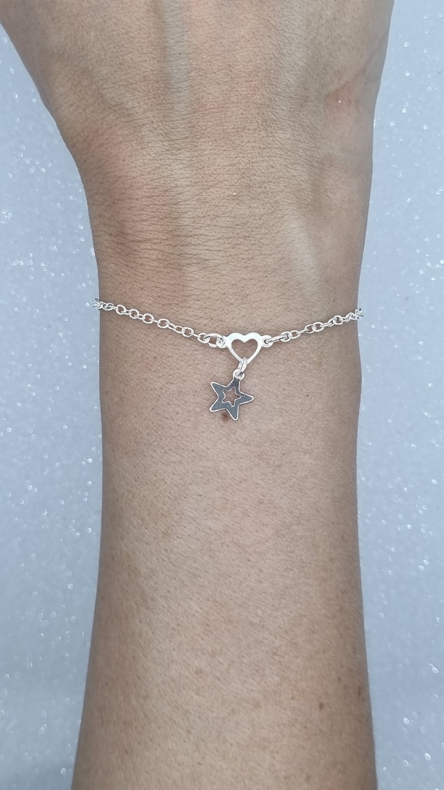 Pulseira Coração e Estrela Vazados